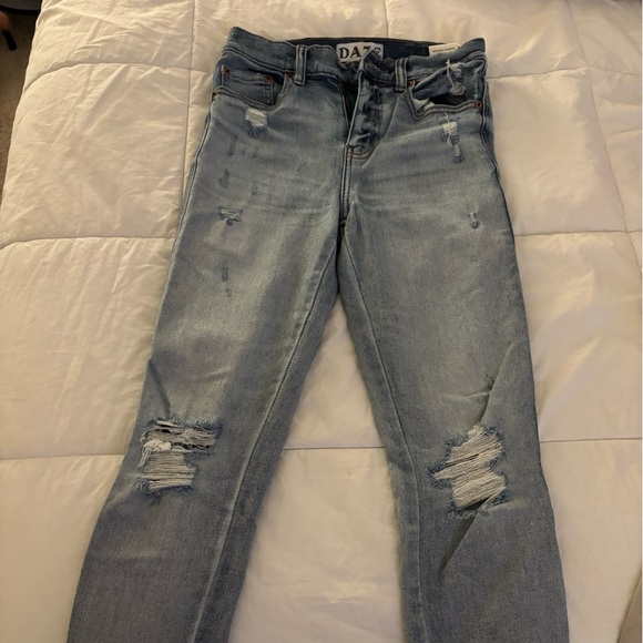 DAZE Women's Distressed Light Blue Skinny Jeans - Picture 1 of 4